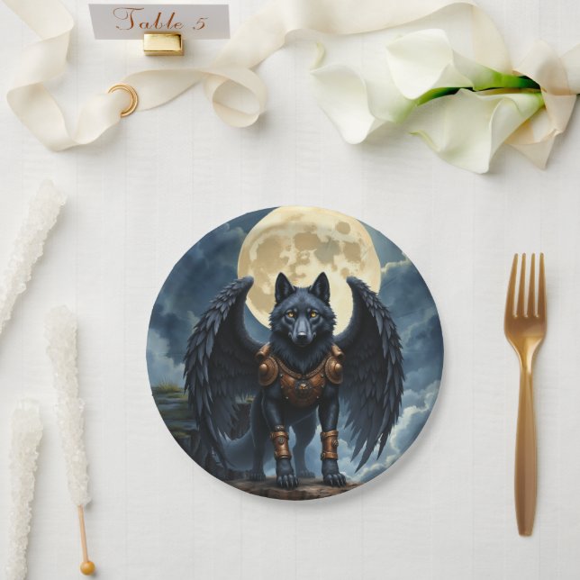 Prato De Papel Guardião da Lua – O Lobo de Asa Preta (Casamento)