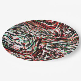 Prato De Papel Guerra de fitas vermelhas contra ciano