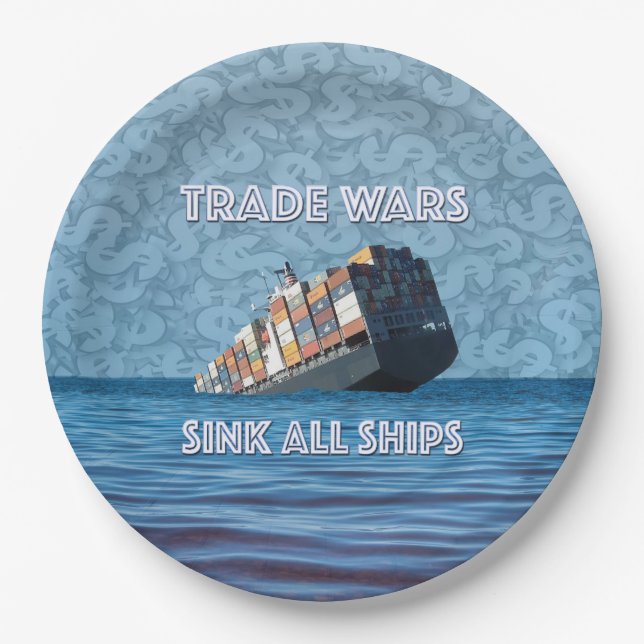 Prato De Papel Guerras Comerciais Assustam Todos Os Navios (Frente)
