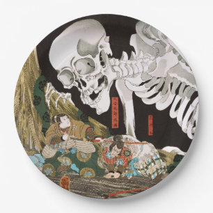 Prato De Papel Guerreiro Utagawa Kuniyoshi vs Fantasma,Arte Japon