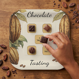 Prato De Papel Guia de Degustação de Chocolate Estilo Vintage