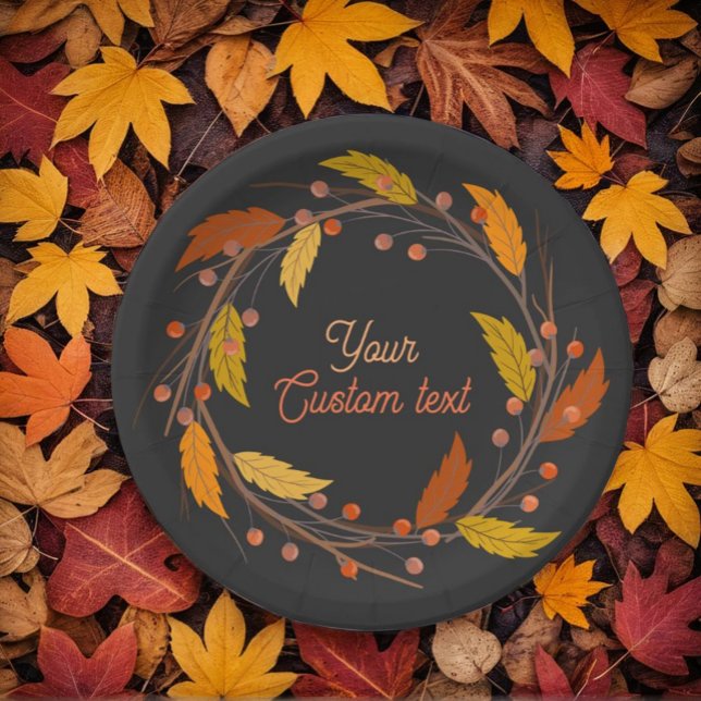 Prato De Papel Guirlanda de folhas de outono personalizadas de pr (Criador carregado)