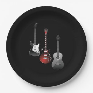 Prato De Papel Guitarras Elétricas Legais para Presente de Amante