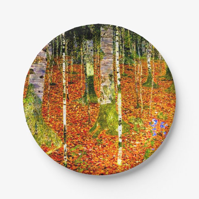 Prato De Papel Gustav Klimt Birch Trees (Frente)