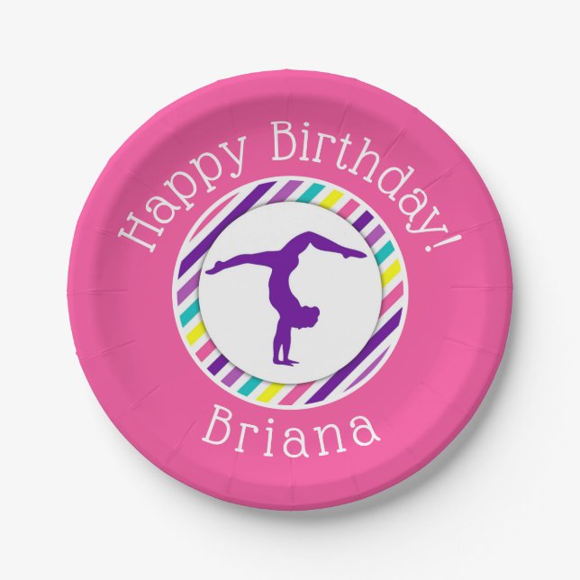 Prato De Papel Gymnass Party Pink Girl (Frente)