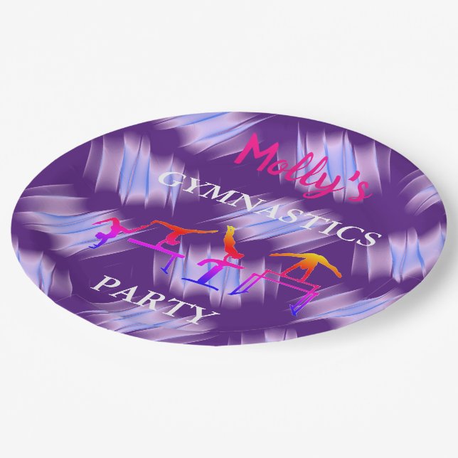 Prato De Papel Gymnastics Festa de aniversário conjunto personali (Inclinado)
