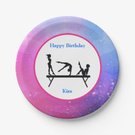 Prato De Papel Gymnastics "Happy Birthday" Balance Beam