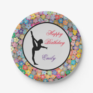Prato De Papel Gymnastics Happy Birthday Personalizado