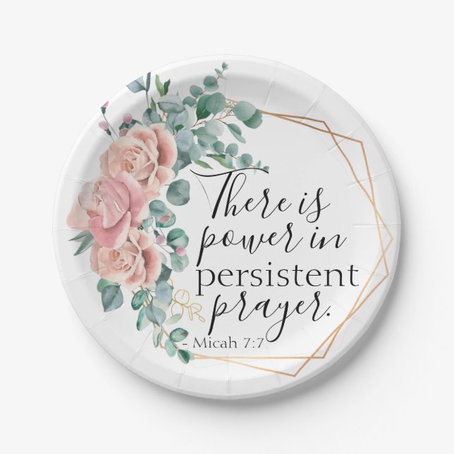 Prato De Papel Há poder na oração (Frente)