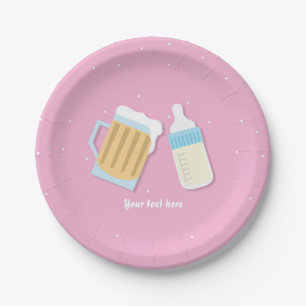 Prato De Papel Há um Bebê Fabricando Caneca de Cerveja Churrasco