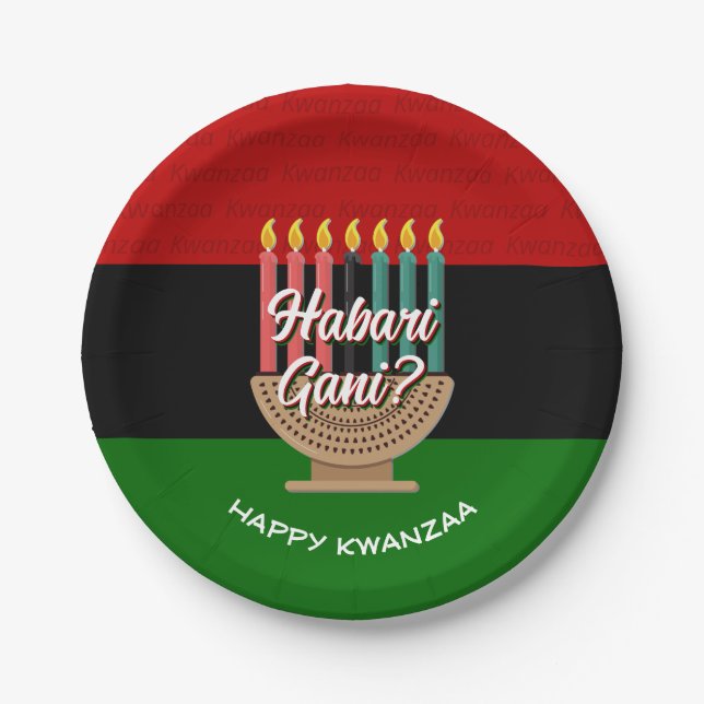 Prato De Papel HABARI GANI Kwanzaa (Frente)
