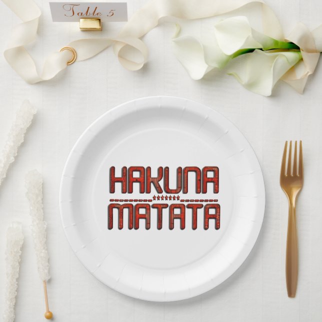 Prato De Papel Hakuna Matata Techno Paper Plates (Casamento)
