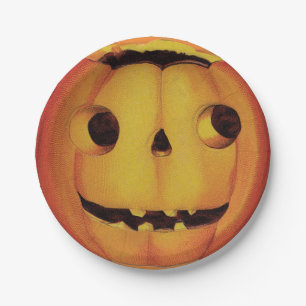 Prato De Papel Halloween antigo, Pumpkin (jack-o-lanterno)