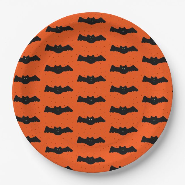 Prato De Papel Halloween Bats (Frente)