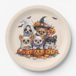 Prato De Papel Halloween Chihuahua Dogs