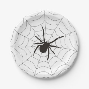 Prato De Papel Halloween de aranha assustadora