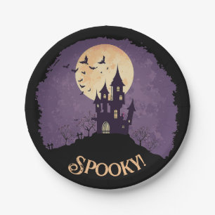 Prato De Papel Halloween de Casa Assombrada Gótica Spooky