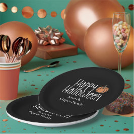 Prato De Papel Halloween do crânio festivo personalizado