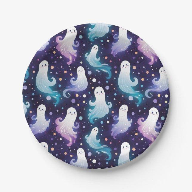 Prato De Papel Halloween Fantasma Pequeno Boo! (Frente)