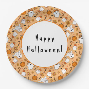Prato De Papel Halloween Fofo