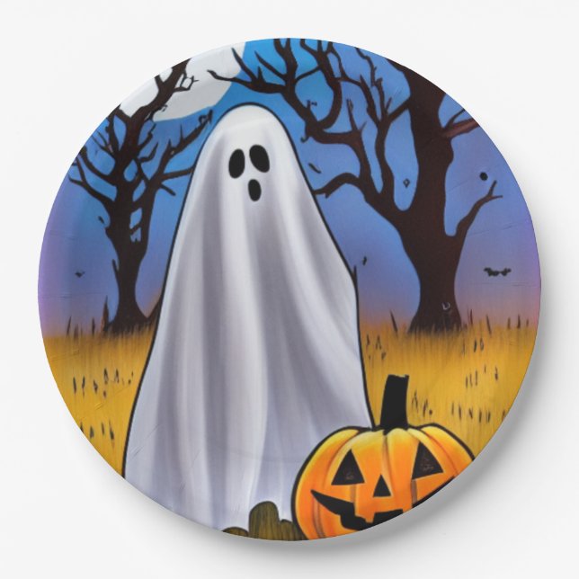 Prato De Papel Halloween Ghost (Frente)
