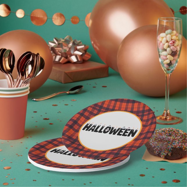 Prato De Papel Halloween Ghost Candle Lettering (Múltiplo)
