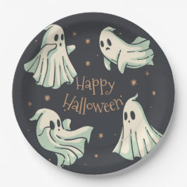 Prato De Papel Halloween Ghost Spooktacular Feliz Halloween
