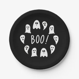 Prato De Papel Halloween Ghosts Boo