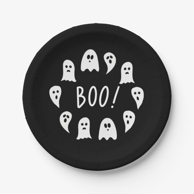 Prato De Papel Halloween Ghosts Boo (Frente)