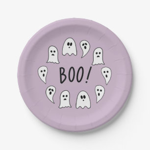 Prato De Papel Halloween Ghosts Boo