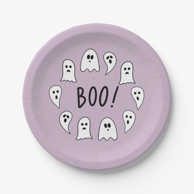 Prato De Papel Halloween Ghosts Boo (Frente)