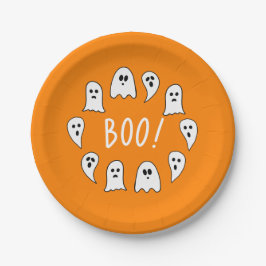 Prato De Papel Halloween Ghosts Boo