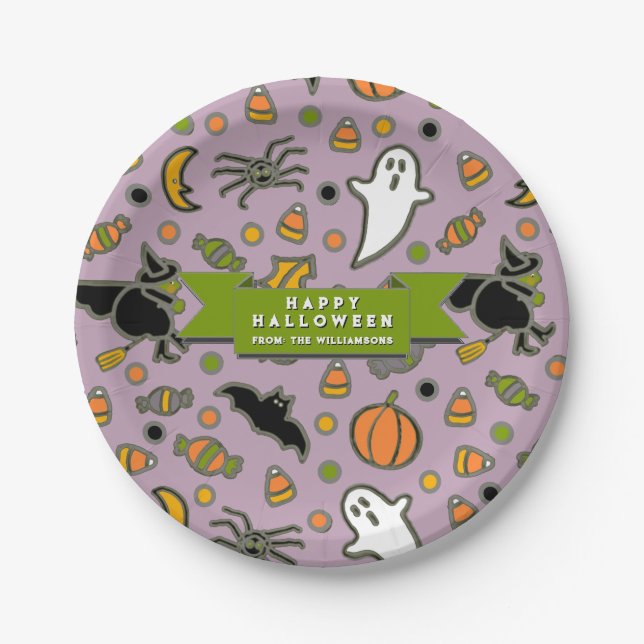 Prato De Papel Halloween Gift Treats (Frente)