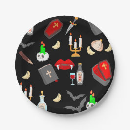 Prato De Papel halloween gothic vampire hunter garlic dagger fang