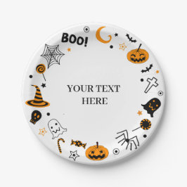 Prato De Papel Halloween Ilustrado