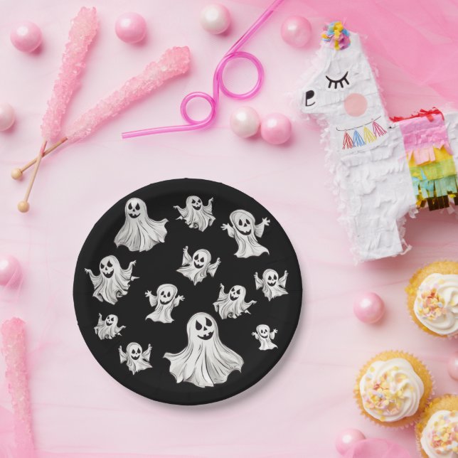Prato De Papel Halloween: Kleine Geister -  (Festa)
