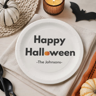 Prato De Papel Halloween Moderno Minimalista - Personalizado