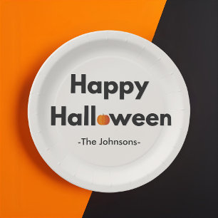 Prato De Papel Halloween Moderno Minimalista - Personalizado