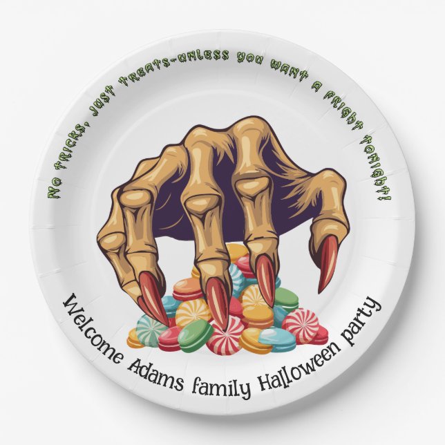 Prato De Papel Halloween Monster Mand Candy Protetor (Frente)