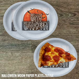 Prato De Papel Halloween Moon-PG