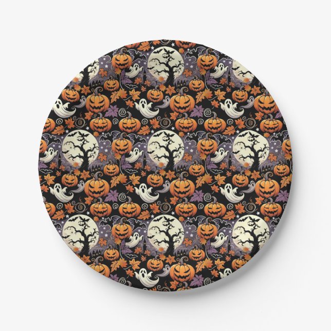 Prato De Papel Halloween/outono/outono (Frente)