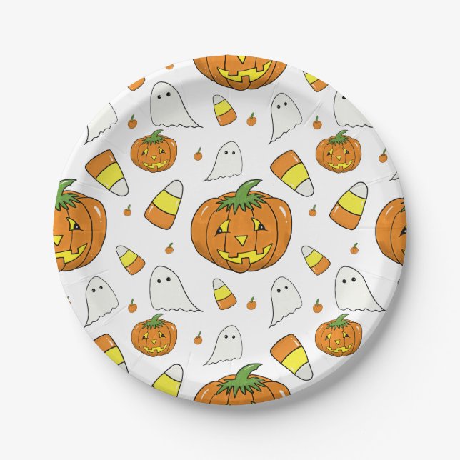 Prato De Papel Halloween Party Paper Plates (Frente)