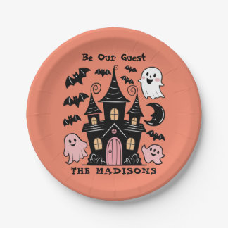 Prato De Papel Halloween Personalizado Seja Nosso Convidado Desca