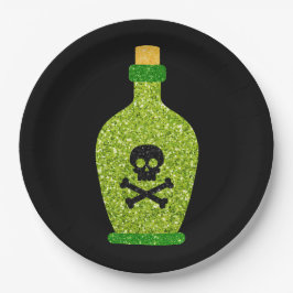 Prato De Papel Halloween Poison Glitter