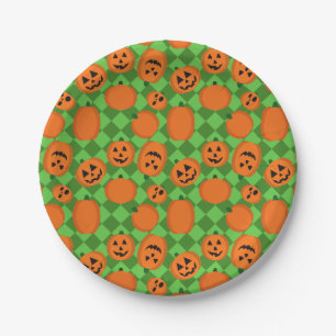 Prato De Papel Halloween Pumpkins