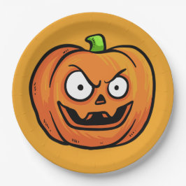 Prato De Papel Halloween Pumpkins em placas de papel 3