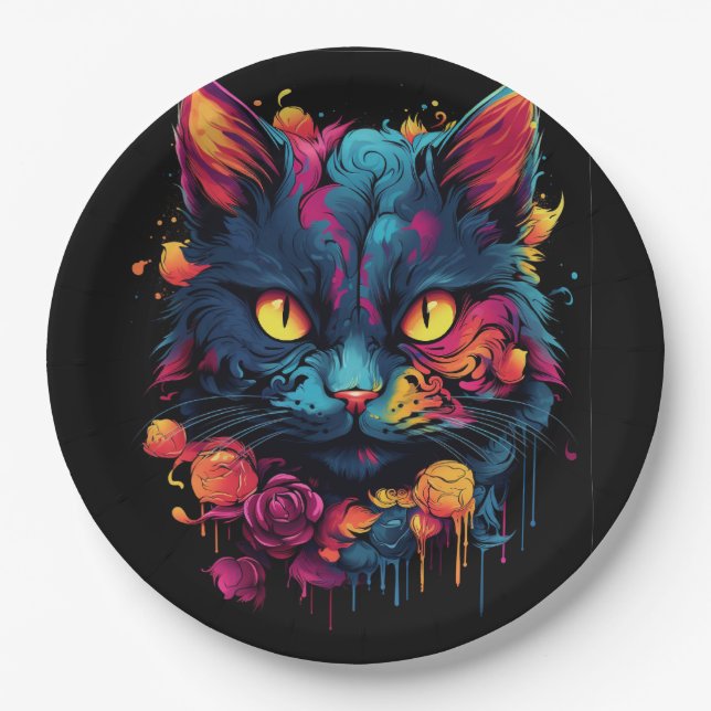 Prato De Papel Halloween/Scary Cat/Wity/Wizard (Frente)