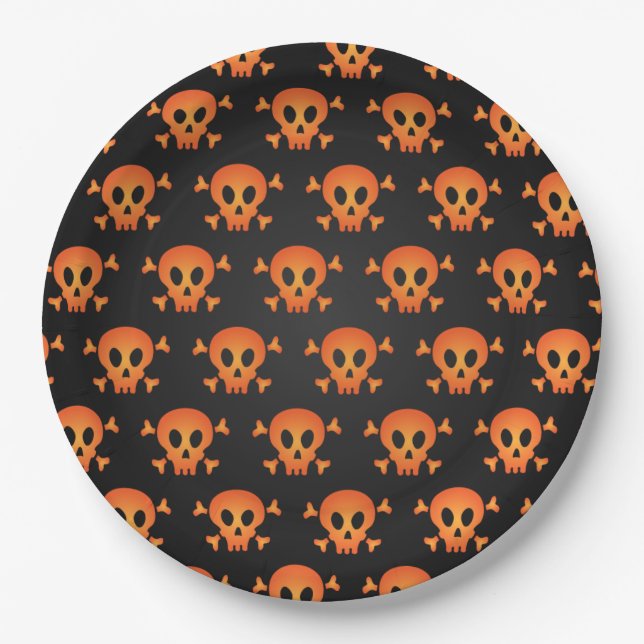 Prato De Papel Halloween Scary Skull (Frente)