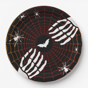 Prato De Papel Halloween Scary Spider Pattern