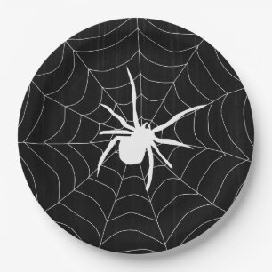 Prato De Papel Halloween Scary Spider Pattern